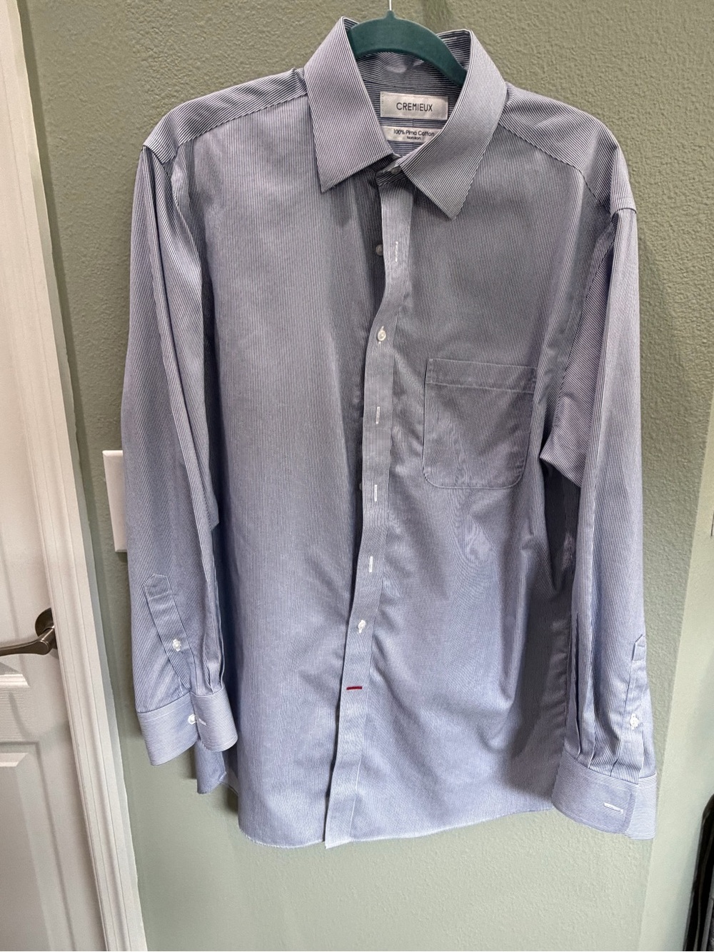 Men’s Cremieux Blue Pin-striped Dress Shirt
